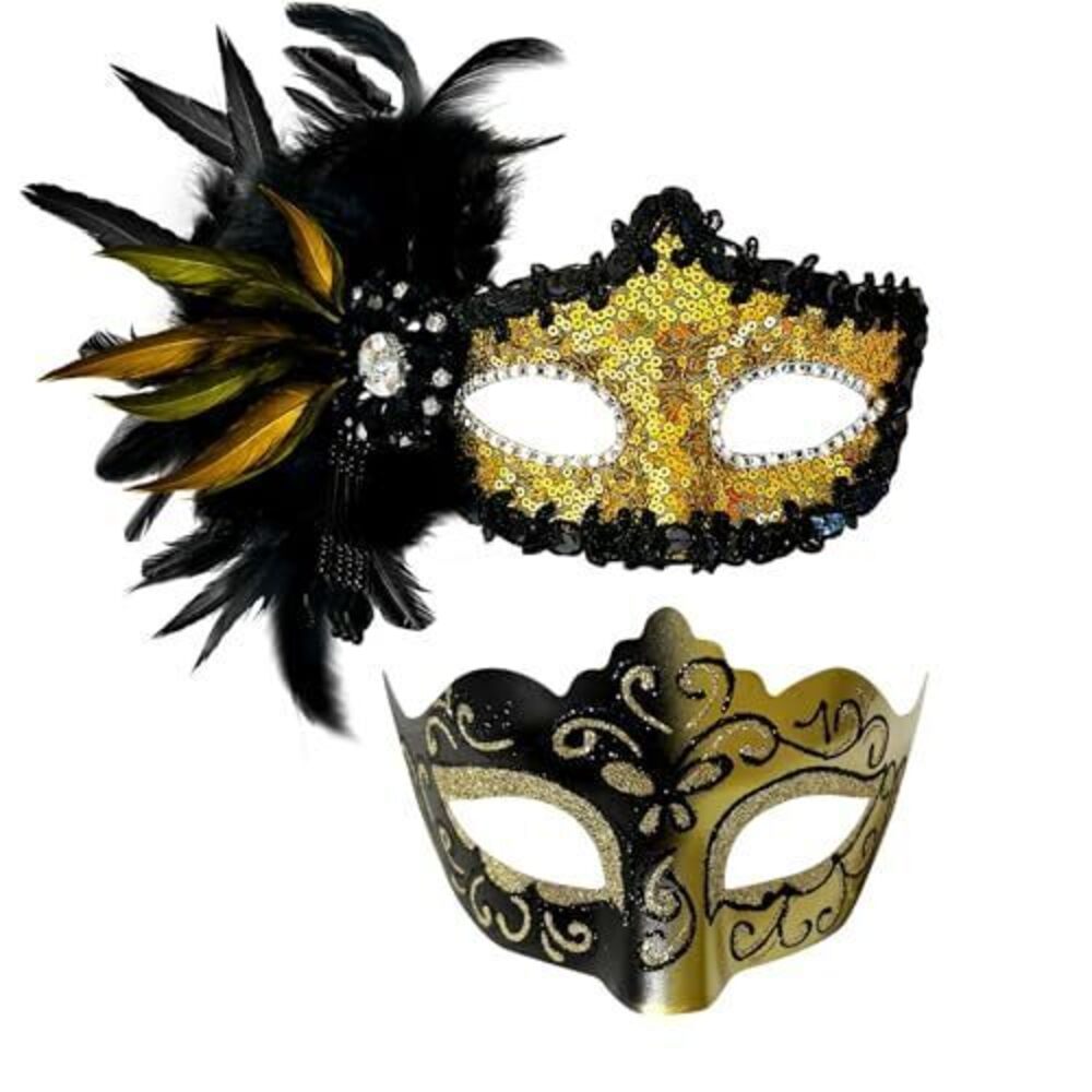 5990 2024 New Feather Masquerade Mask Couple,Feather Masquerade Mask